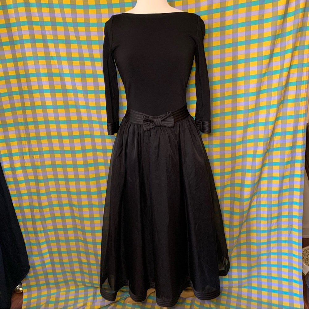 Tadashi Shoji Black Midi Dress